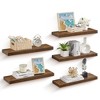 Set of 5 rustic brown wall-mounted floating shelves, each 8 x 23.6 x 1.5 inches. Ideal for displaying picture frames and wall decor¡£ - 2 of 4