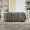 VASIP COOLMORE Chenille Bean Bag Sofa Chair - High Back Plush Lounger for Adults & Kids, Durable Indoor/Outdoor Accent Furniture, (Gray Chenille) - 3 of 4