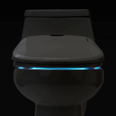 Elongated White Smart Bidet Toilet Seat with Remote