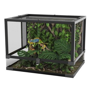 Reptile Glass Tank,Reptile Glass Terrarium with Top Screen Ventilation,Toughened Glass Reptile Tank, Double Hinge Door & Anti Escape for Lizard Snake - 1 of 4