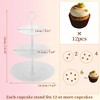 Unique Bargains 3 Tier Dessert Cupcake Stand Cup Cake Holder Tower White - 2 of 4