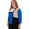 Alfred Dunner Women's Colorblock Long Sleeve Sweater - 3 of 4