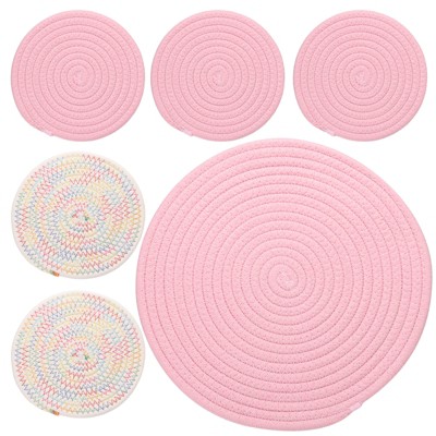 Unique Bargains Home Living Indoor Gardening Plant Saucers 7 Inch 12 Inch, Pink, White 6 Pcs