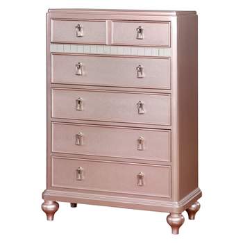 Arehart Contemporary Felt-Lined Top Drawer Chest Rose Gold - HOMES: Inside + Out