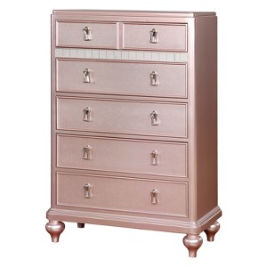 Arehart Contemporary Felt-Lined Top Drawer Chest Rose Gold - ioHOMES, Pink Gold
