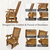 Fortune Candy Wooden Patio Glider for One Person Wide Slat Back / Bridge Back - 2 of 4