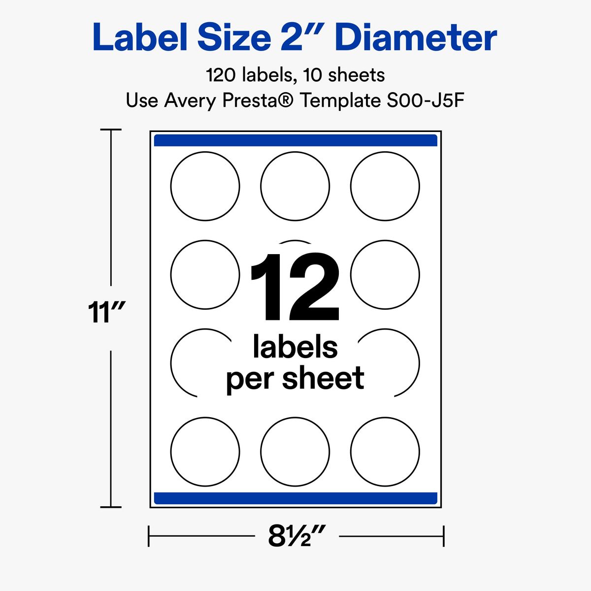 Avery® Labels, 2" Diameter, Matte, Silver Menorah Frame, 120 - thumbnail 5