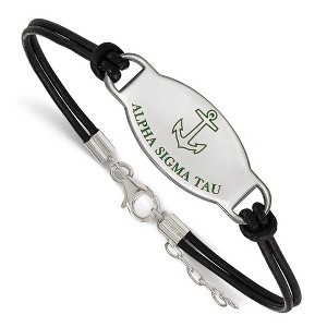 Black Bow Jewelry Sterling Silver Alpha Sigma Tau Greek Life Strand Bracelet 7 Inch - 1 of 2