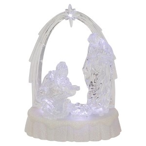 Northlight LED Lighted Musical Icy Crystal Nativity Scene Christmas Decoration - 7" - 1 of 4