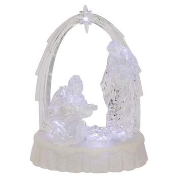 Northlight 7" LED Lighted Musical Icy Crystal Nativity Scene Christmas Decoration