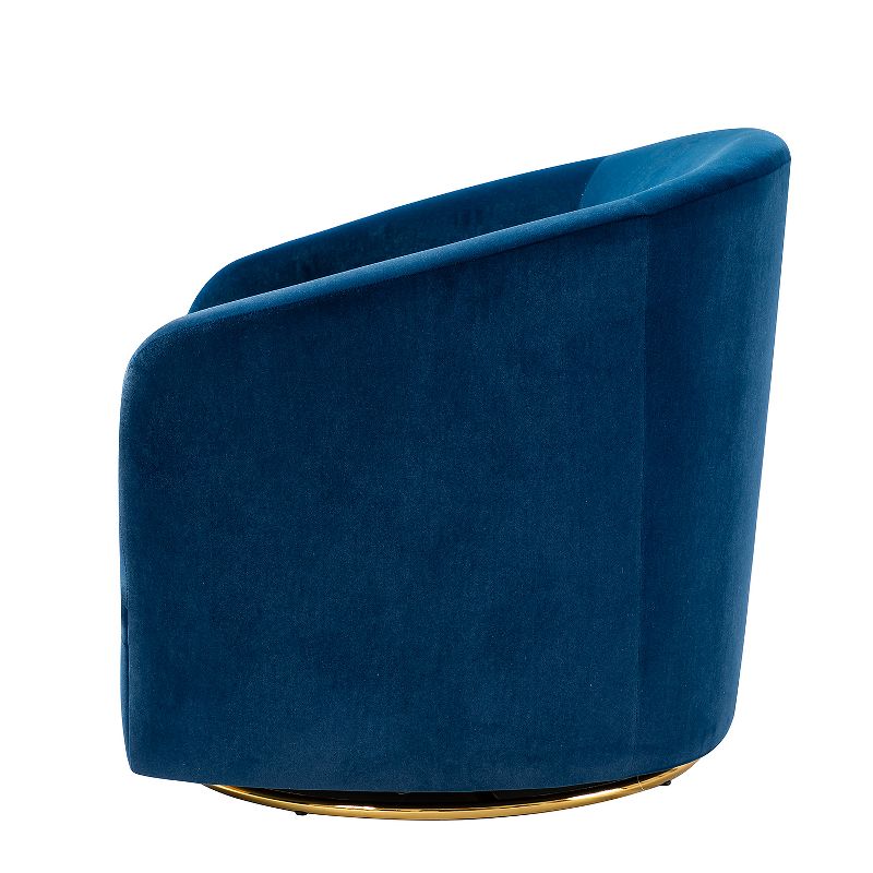 Amarante Comfy Velvet Swivel Chair for Bedroom with Metal Base | Karat Home-TEAL, 3 of 11