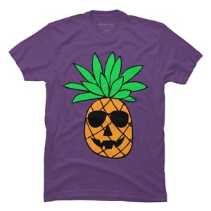 Men's Design By Humans HALLOWEEN PINEAPPLE PUMPKIN THEMED By Ujangkasep T-Shirt - 1 of 3