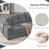 QingMoon Pull Out Loveseat Sofa, Foldable Floor Couch Bed, Corduroy Boneless Sofa with 5 Pillows, Side Pocket, Cup Holders for Living Room, Bedroom - 4 of 4