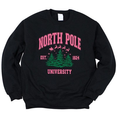Simply Sage Market Women's Graphic Sweatshirt North Pole University Pink Trees