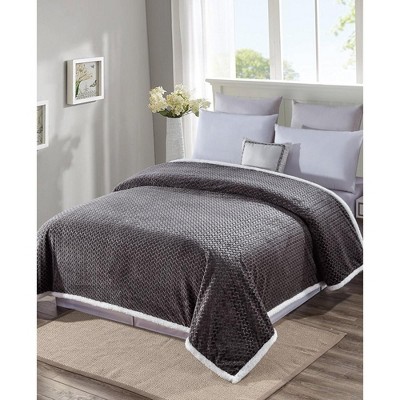 Plazatex Reversible & Comfortable Braided Oversized Blanket Grey - King ...