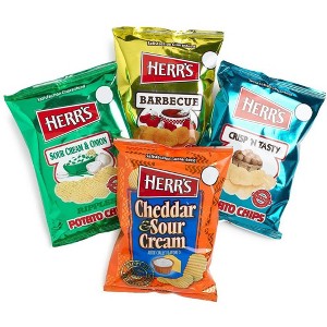 Herr's 4 flavor Variety Pack Potato Chips - 1 Oz Bag (Pack of 42) - 1 of 4