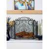 Traditional Pattern Metal Fireplace Screen Black - Olivia & May: Indoor Heat-Resistant, 3-Panel Spark Guard - 2 of 4