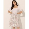 Allegra K Women's Floral Print Smocked Elastic Waist Midi Flowy Tiered Ruffle Skirt - 3 of 4