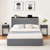 Full Size Bed Frame with 4 Storage Drawers and Charging Station, Grey Upholstered Bed Frame with Storage Headboard - 4 of 4