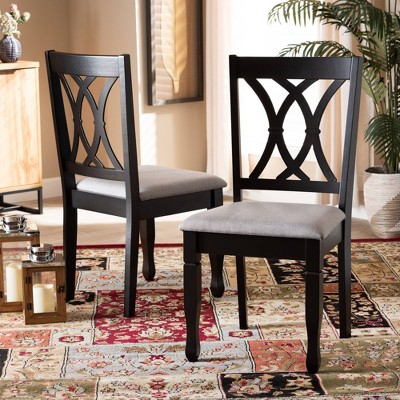 2pc Reneau Upholstered Wood Dining Chair Set - Baxton Studio