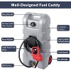 15 Gallon Rolling Fuel Caddy with 10ft Hose and Siphon Pump, Gas/Diesel Transfer Tank on Wheels for Cars Boats ATVs Mowers, Shut-Off Valves - 2 of 4