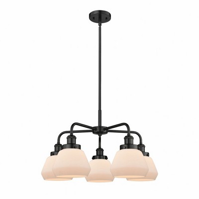 Fulton - 5 Light Stem Hung Chandelier In Art Deco Style-13.5 Inches Tall and 24.5 Inches Wide