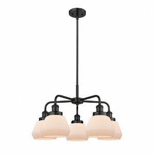 Fulton - 5 Light Stem Hung Chandelier In Art Deco Style-13.5 Inches Tall and 24.5 Inches Wide - 1 of 1