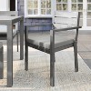 Martha Stewart Bedford Indoor-Outdoor Stackable Patio Dining Armchair with Brushed Woodgrain Aluminum Finish and All-Weather Seat Cushion - 2 of 4