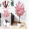 Artificial Cherry Tree with Pink Flowers in a White Pot -180 cm- Made of PVC and Textile Fiber-For Indoor and Outdoor Use-Decoration for Home, Office - 2 of 4