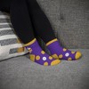 NFL Minnesota Vikings Big Dot Sleep Socks: Polka Dots Knit Ankle Apparel - 2 of 3
