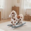 Qaba Kids Rocking Horse, Animal Rocker with Rabbit Toy and Realistic Neigh for Toddlers, Soft Filling Ride on Pony, Brown - 2 of 4