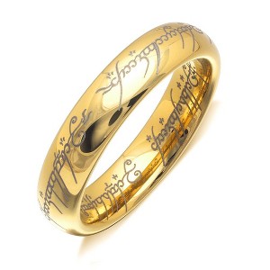 Ginger Lyne Tungsten Wedding Band for Men or Women Lords One Ring of Power Silver 6mm or 4mm - 1 of 4