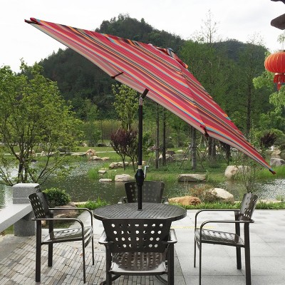 Outdoor Patio Umbrella, 9 FT Umbrella, Umbrella with 6 Steel Ribs,UV Resistant Polyester Fabric Lawn Umbrella with Steel Frame-Coolbibila