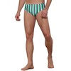 Lars Amadeus Men's Elastic Waist Contrast Color Stripe Printed Swim Briefs 2 Pcs - 4 of 4