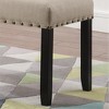 Roundhill Furniture Biony Fabric Dining Bench with Nailhead Trim, Tan - 3 of 4
