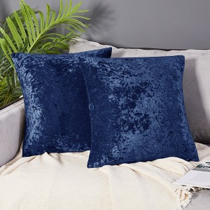 Deconovo Velvet Throw Pillow Covers 2 Pack with Hidden Zipper - 1 of 4