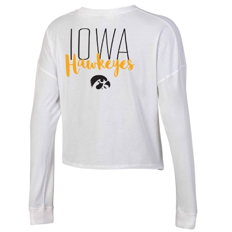 NCAA Iowa Hawkeyes Women&#39;s White Long Sleeve T-Shirt, 2 of 4
