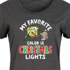 Women's SpongeBob SquarePants My Favorite Color Is Christmas Lights Graphic T-shirt Dress - Heather Charcoal - X-Large - 2 of 4