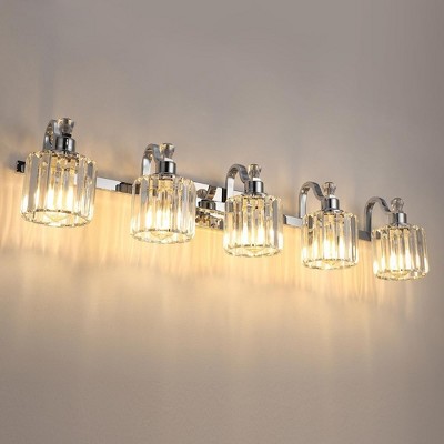 LED Modern Crystal Bathroom Vanity Lights Over Mirror (3/4/5/6-Light)