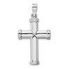Black Bow Jewelry Men's 14k White Gold Hollow 3D Polished Cross Pendant, 25 x 44mm - 3 of 4