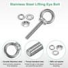 Unique Bargains Stainless Steel Durable Rust-Resistant Eyebolts with Nuts Washers Male Screw for Fastening 10 Pcs - 2 of 4