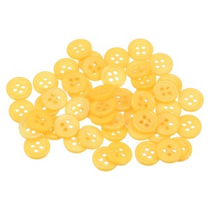 Unique Bargains Resin Craft Snap Round Flat 4-Hole Sewing Buttons 50 Pcs - 1 of 4