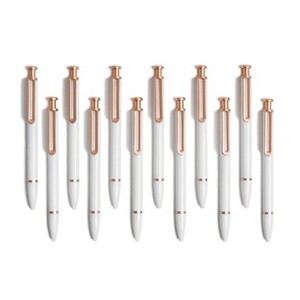 U Brands 12ct Monterey Pens - White: Ubrand Ballpoint, 1.0mm, Black Ink, Aesthetic School Supplies, Office Stationery - 1 of 4