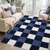 Entryway Runner Rug – Modern Checkered Washable Stain-Resistant Non-Slip Minimalist Plaid Carpet for Hallways Kitchen Laundry. - 2 of 4