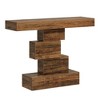 Resenkos Entryway Table, Console Sofa Table,42" Console Table, Wood Sofa Table Accent Table with Geometric Base Brown - 4 of 4