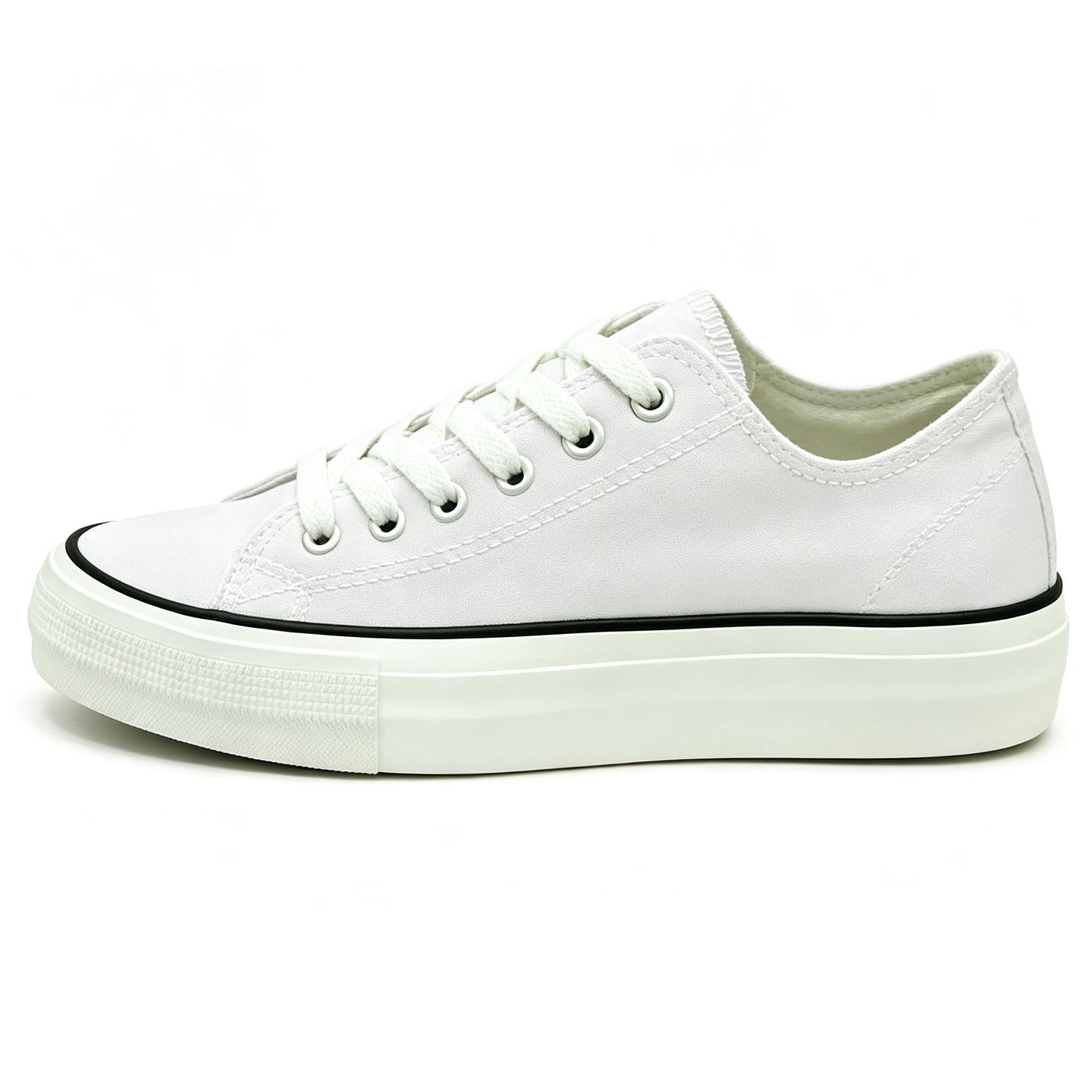 Мужские кроссовки Bangka Canvas Sneakers Classic Lace Up Fashion Casual Shoes, White, цвет: Белый — фото 3