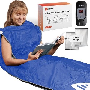 LifePro Portable Far Infrared Sauna Blanket for Home Detox - Calm Your Body and Mind,Regular blue Design for Effective Detoxification - 1 of 4