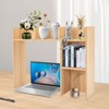 YIYIBYUS Classic Desk Bookshelf Desk Bookshelf Organizer, Wood color - 3 of 4