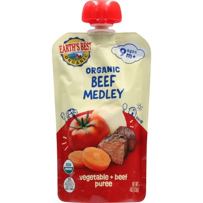 Earth's Best Organic Stage 3 Homestyle Beef Medley with Vegetables Puree 4oz