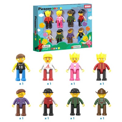 PicassoTiles 4-Piece Magnetic Family Character Set for Kids